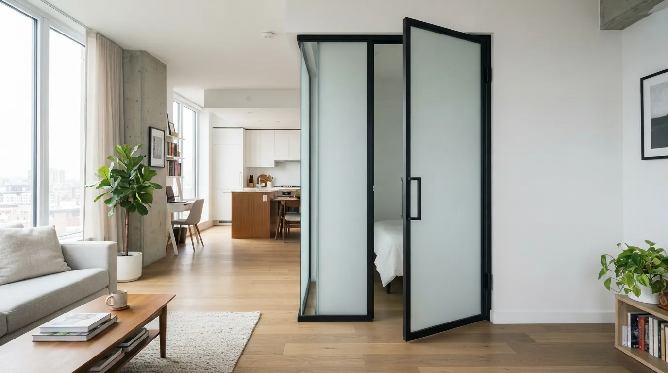 Раздвижные двери межкомнатные из алюминиевого профиля — вариант 2